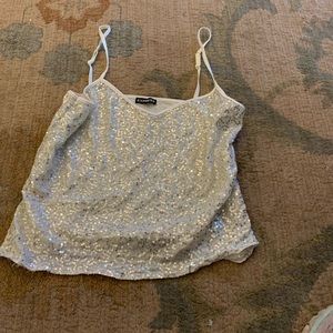 Express shimmer crop cami
